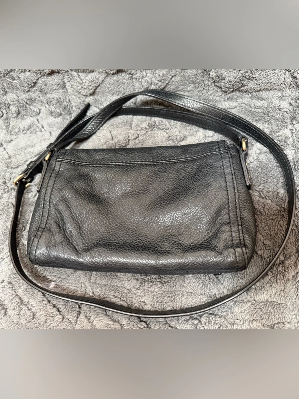 kate spade Black Pebbled Leather Crossbody with Gold Hardware